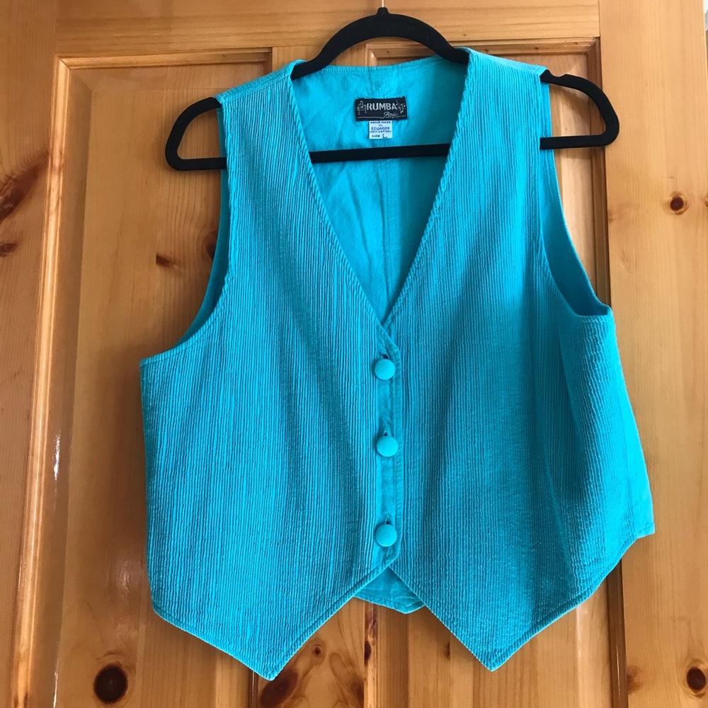 Vintage Turquoise Vest Size L
